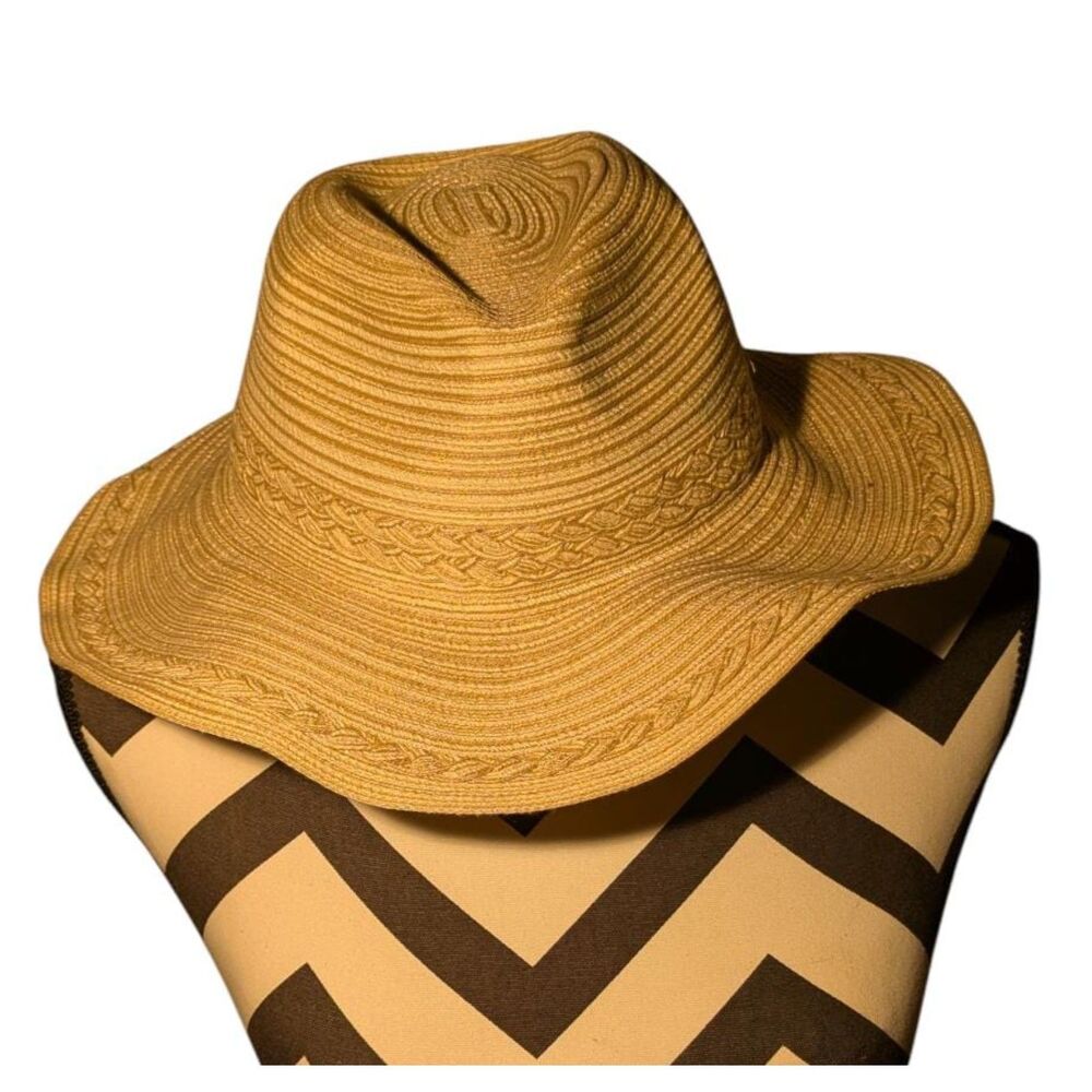 Four Buttons San Diego Hat Co. Woven Straw Fedora Sun Hat Womens OS